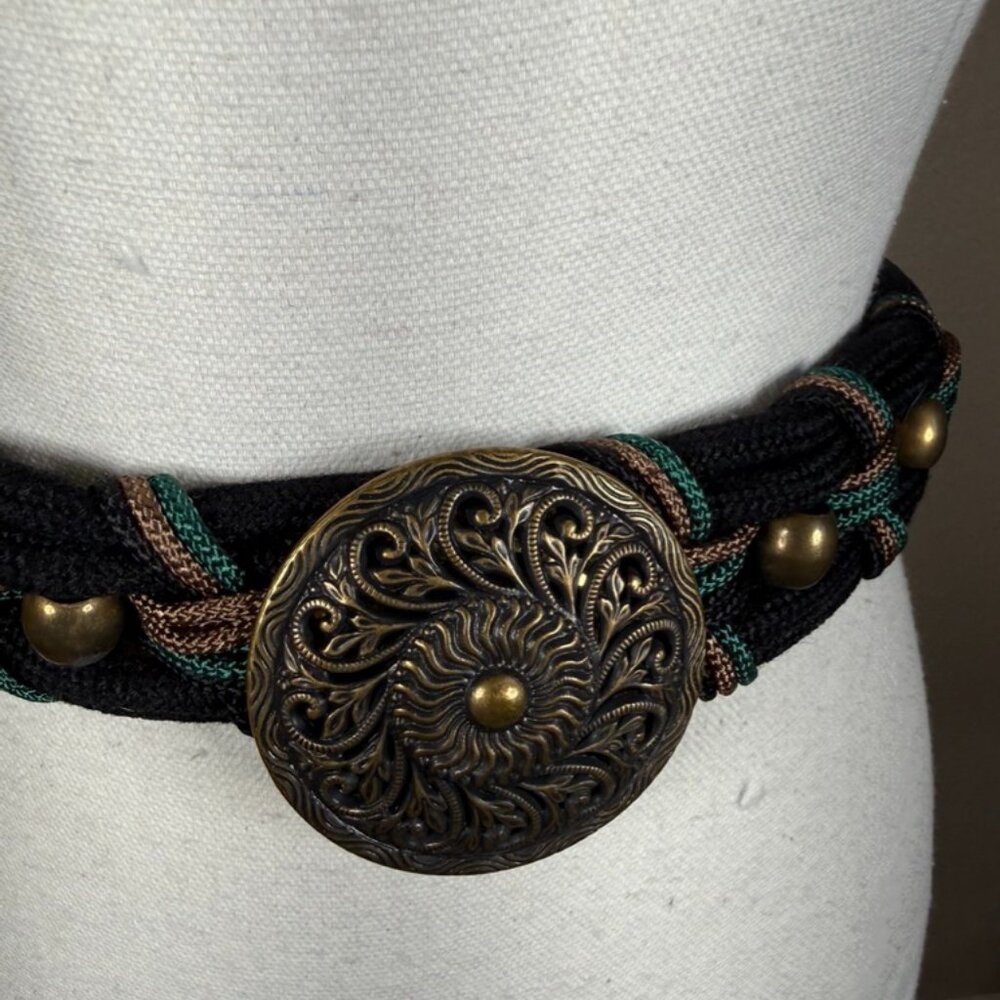 Brass Belt Buckle on Rope Belt‎